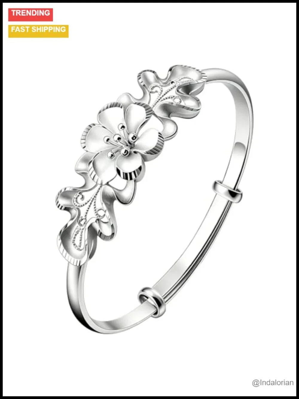 S925 Sterling Silver Adjustable Bangle Bracelet for Women, Elegant Small Size